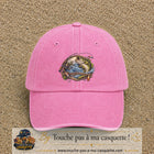 Casquette Rose délavé motif Pêche sportive 7 cm - vue principale