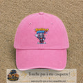 Casquette baseball Rose délavé 100% coton avec motif Bonjour Mike 7 cm - image principale