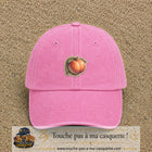Casquette Rose délavé motif Pêches fruitées 5 cm - vue principale