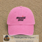 Casquette Rose délavé 100% coton avec motif Mauvaise idée 5 cm - image principale