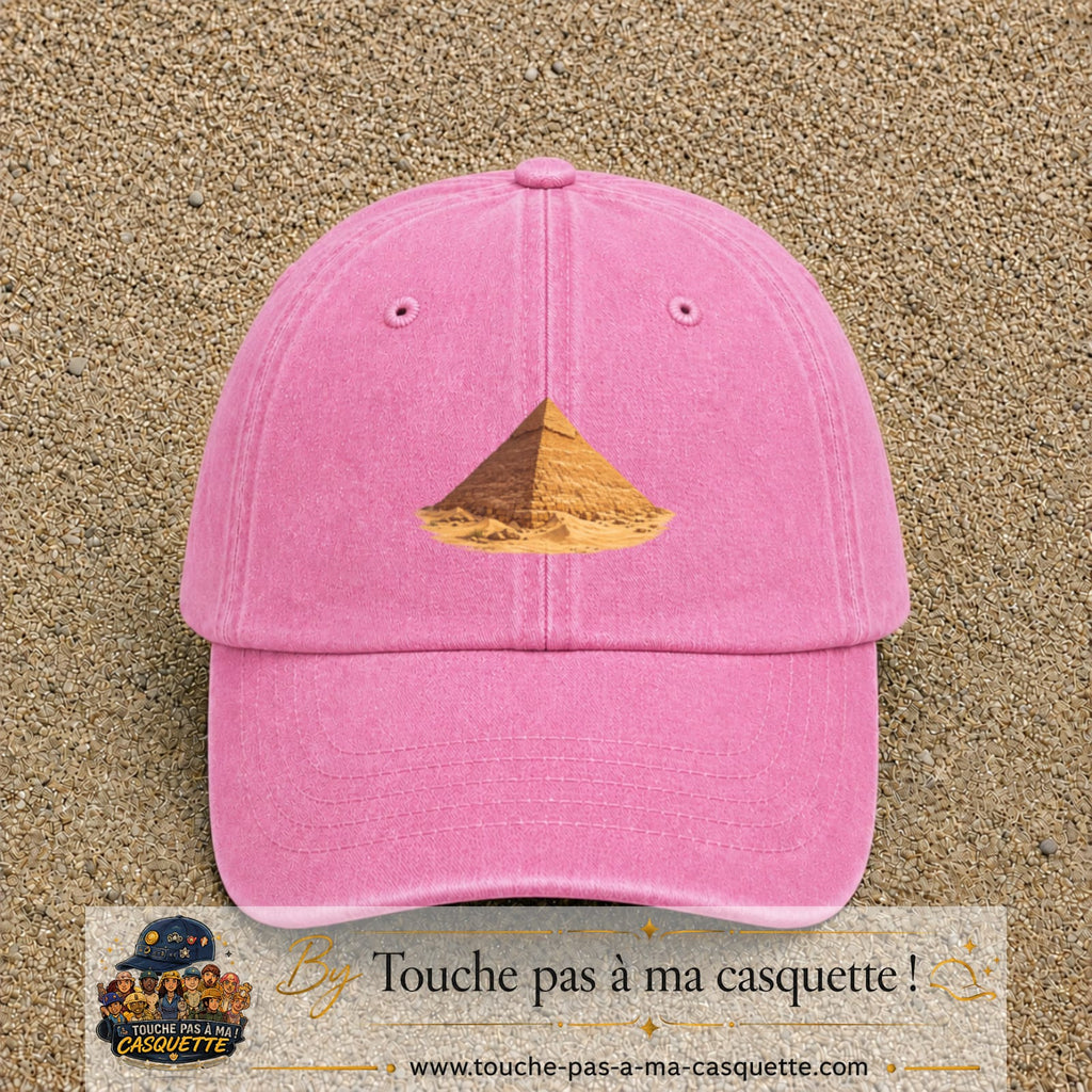 Casquette baseball Rose délavé 100% coton avec motif Pyramide égyptienne 7 cm - image principale