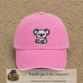 Casquette Rose délavé motif Koala noir et blanc 7 cm - vue principale