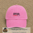 Casquette Rose délavé 100% coton avec motif Social Battery Low 3 cm - image principale