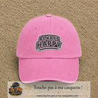 Casquette Rose délavé motif Message Always Happy 7 cm - vue principale
