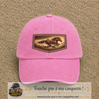 Casquette baseball Rose délavé 100% coton avec visuel Cheval en course 7 cm - image produit principale
