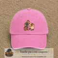 Casquette Rose délavé 100% coton avec motif Fermier et animaux 7 cm - image principale