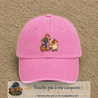 Casquette Rose délavé 100% coton avec motif Fermier et animaux 7 cm - image principale