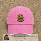 Casquette baseball Rose délavé 100% coton avec visuel Moistburger dégueu mais fier 7 cm - image produit principale