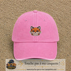 Casquette Rose délavé motif Renard kawaii 5 cm - vue principale