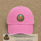 Casquette baseball Rose délavé 100% coton avec visuel Poisson rouge aquarium 7 cm - image produit principale