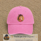Casquette baseball Rose délavé 100% coton avec visuel Cheval langue tirée 7 cm - image produit principale