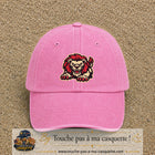 Casquette Rose délavé 100% coton avec motif Lion rouge rugissant 7 cm - image principale