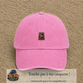 Casquette baseball Rose délavé 100% coton avec visuel Chien noble 3 cm - image produit principale