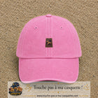 Casquette baseball Rose délavé 100% coton avec visuel Chien noble 3 cm - image produit principale