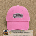 Casquette Rose délavé motif Message Daddy 5 cm - vue principale