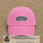 Casquette Rose délavé motif Message Daddy 5 cm - vue principale