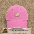 Casquette Rose délavé motif Lune endormie 5 cm - vue principale