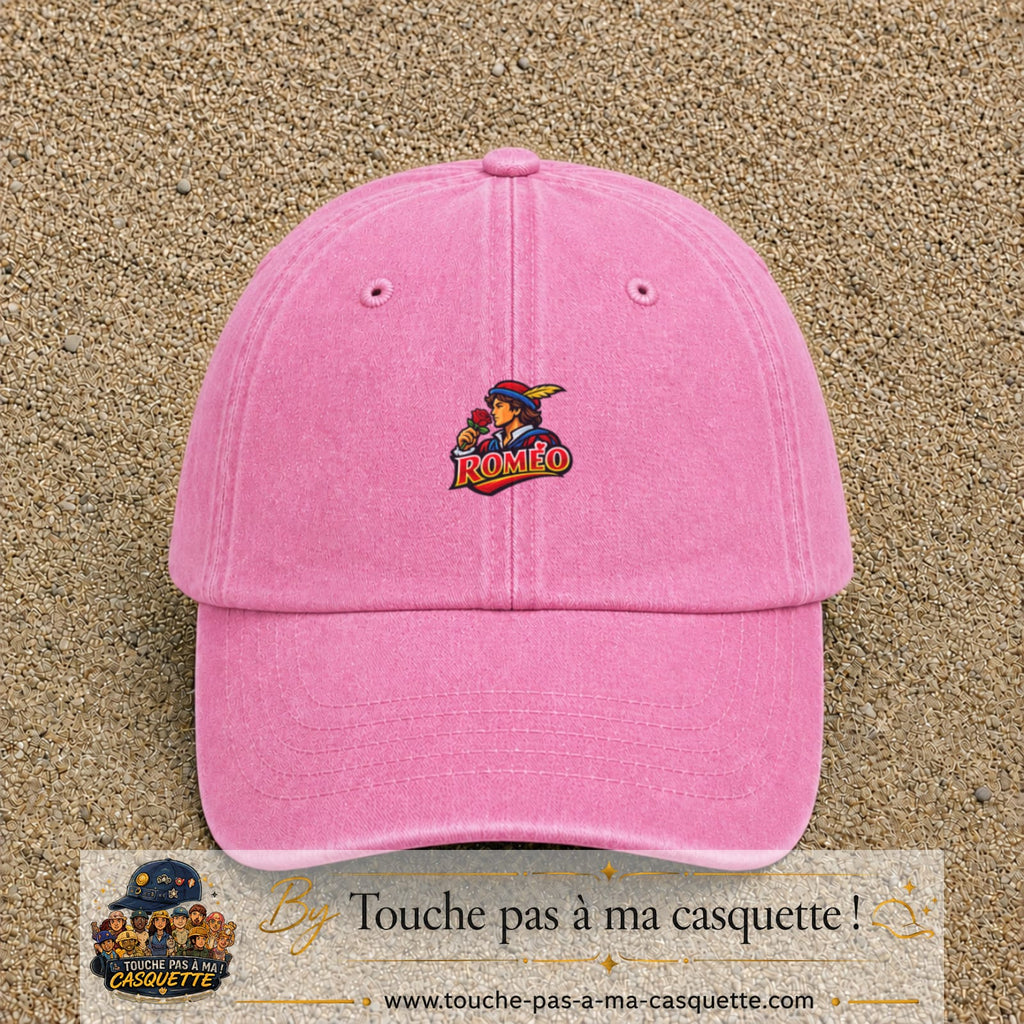 Casquette baseball Rose délavé 100% coton avec motif Roméo 5 cm - image principale