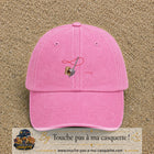 Casquette Rose délavé 100% coton avec motif Aiguille et fil rouge 5 cm - image principale