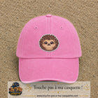Casquette Rose délavé motif Hérisson kawaii 7 cm - vue principale