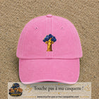 Casquette Rose délavé 100% coton avec motif Orage antique et éclair doré 7 cm - image principale