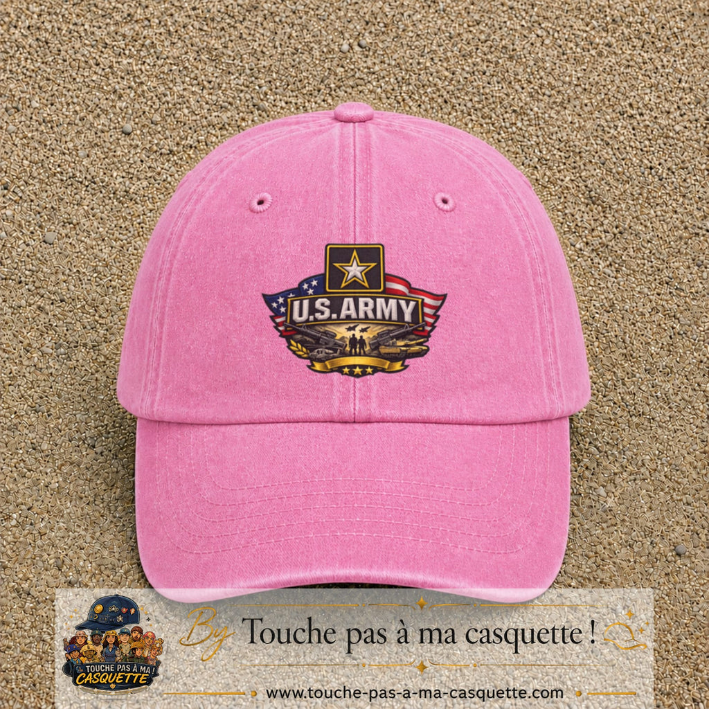 Casquette Rose délavé motif Emblème U.S. Army 7 cm - vue principale