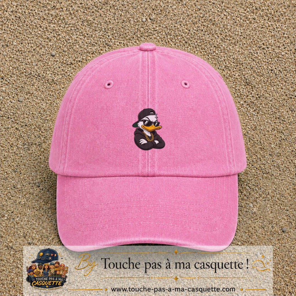 Casquette baseball Rose délavé 100% coton avec visuel Canard hip-hop 5 cm - image produit principale
