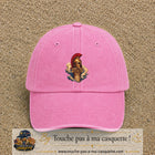 Casquette Rose délavé 100% coton avec motif Casque spartiate sur colonne 7 cm - image principale