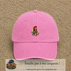 Casquette Rose délavé 100% coton avec motif Casque spartiate sur colonne 5 cm - image principale