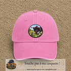 Casquette baseball Rose délavé 100% coton avec visuel Chat noir et souris 7 cm - image produit principale