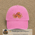 Casquette Rose délavé motif Poulpe marin 7 cm - vue principale