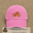 Casquette Rose délavé motif Poulpe marin 7 cm - vue principale