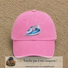Casquette Rose délavé 100% coton avec motif Fer à repasser bleu 7 cm - image principale
