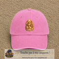 Casquette baseball Rose délavé 100% coton avec motif Lion astrologique 7 cm - image principale