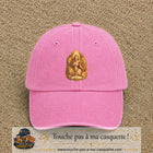Casquette baseball Rose délavé 100% coton avec motif Lion astrologique 7 cm - image principale