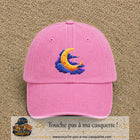 Casquette baseball Rose délavé 100% coton avec motif Lune croissant 7 cm - image principale