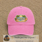 Casquette Rose délavé motif Plage tropicale Beach 7 cm - vue principale
