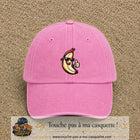 Casquette Rose délavé 100% coton avec motif Banane cool pouce levé 7 cm - image principale