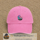 Casquette Rose délavé 100% coton avec motif Drakkar viking et marteau de Thor 5 cm - image principale