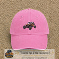 Casquette Rose délavé 100% coton avec motif Buggy tout-terrain orange 5 cm - image principale