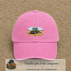 Casquette baseball Rose délavé 100% coton avec motif Tracteur agricole 5 cm - image principale