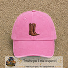 Casquette Rose délavé 100% coton avec motif Bottes cowboy 7 cm - image principale
