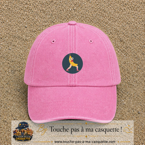 Casquette baseball Rose délavé 100% coton avec visuel Banane drôle 5 cm - image produit principale