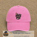 Casquette Rose délavé motif Tête de chaton 7 cm - vue principale