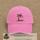 Casquette Rose délavé 100% coton avec motif Palmier bohème 7 cm - image principale