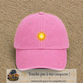 Casquette baseball Rose délavé 100% coton avec motif Soleil rayonnant 5 cm - image principale
