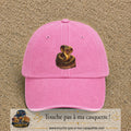 Casquette baseball Rose délavé 100% coton avec visuel Cobra réaliste 7 cm - image produit principale