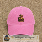Casquette baseball Rose délavé 100% coton avec visuel Cobra réaliste 7 cm - image produit principale