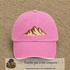 Casquette Rose délavé 100% coton avec motif Montagnes bohèmes 5 cm - image principale