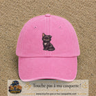 Casquette Rose délavé motif Chaton assis 7 cm - vue principale